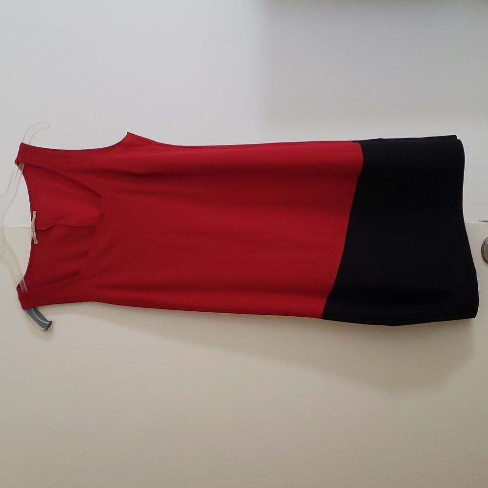Marithé François Girbaud vtg colorblock asymetric dress black red sz 8